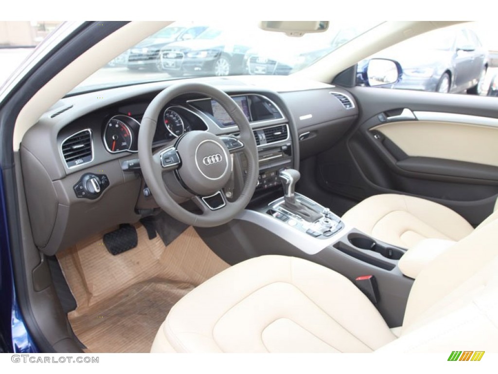 Velvet Beige/Moor Brown Interior 2013 Audi A5 2.0T quattro Coupe Photo #71457692
