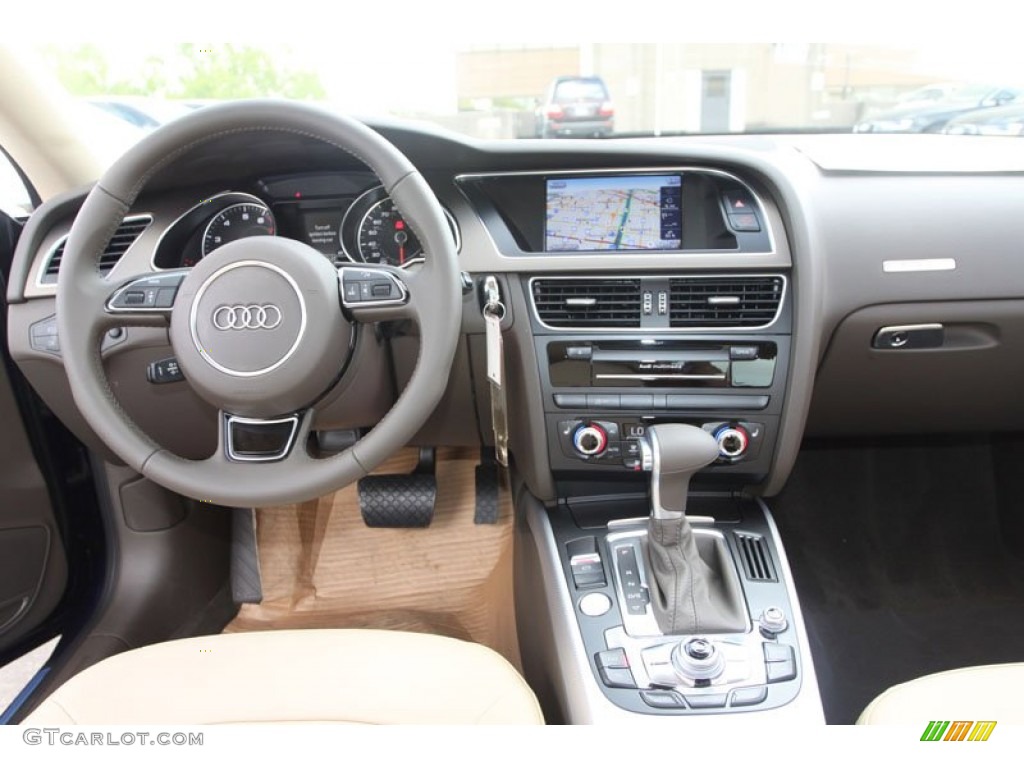 2013 Audi A5 2.0T quattro Coupe Velvet Beige/Moor Brown Dashboard Photo #71457728
