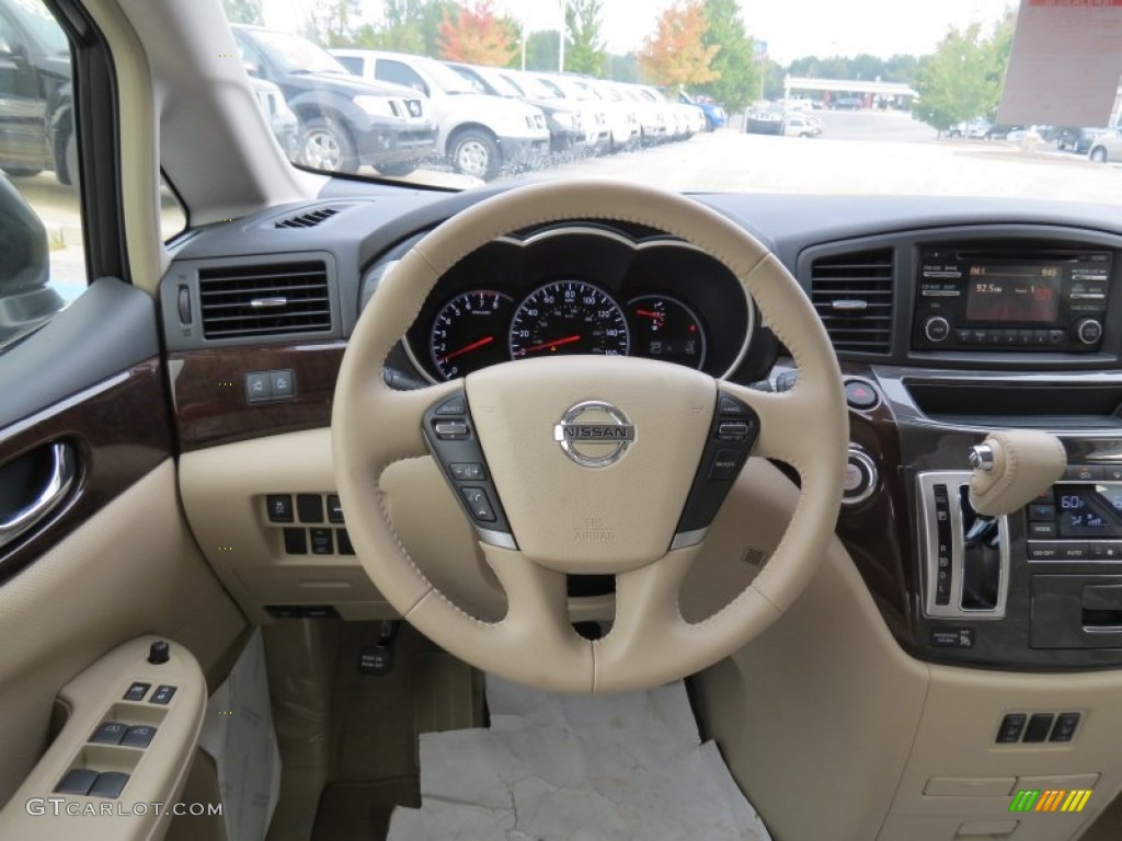 2012 Nissan Quest 3.5 SL Beige Steering Wheel Photo #71458316