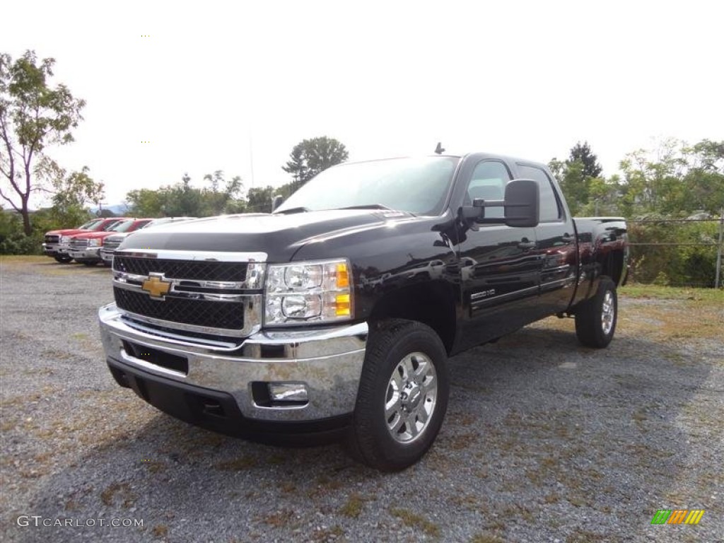 Black 2013 Chevrolet Silverado 2500HD LT Crew Cab 4x4 Exterior Photo #71460215