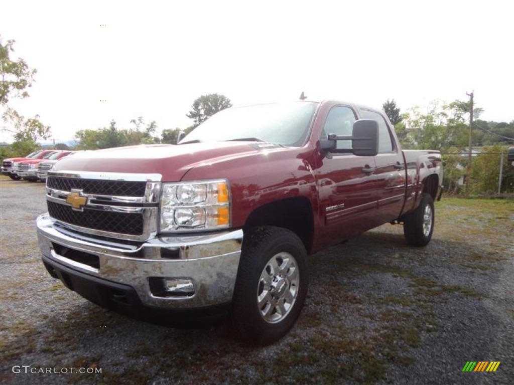 Deep Ruby Metallic 2013 Chevrolet Silverado 2500HD LT Crew Cab 4x4 Exterior Photo #71460305