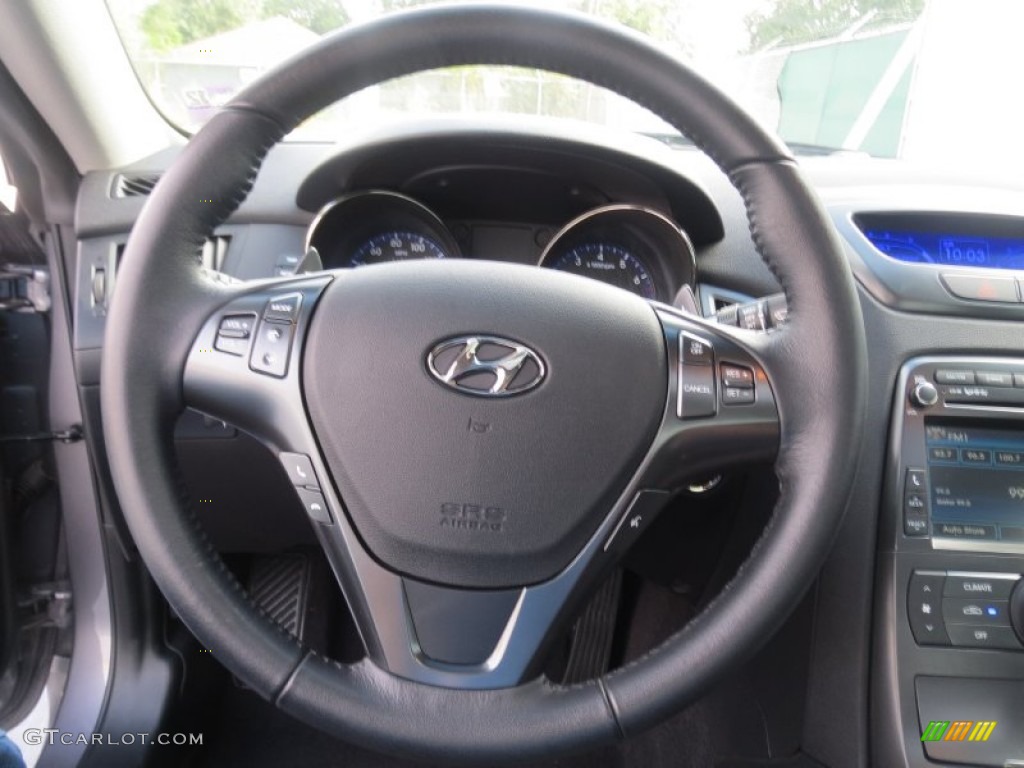 2011 Hyundai Genesis Coupe 3.8 Grand Touring Black Leather Steering Wheel Photo #71462066