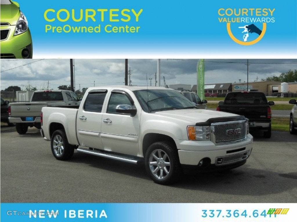 2012 Sierra 1500 Denali Crew Cab 4x4 - White Diamond Tricoat / Ebony photo #1