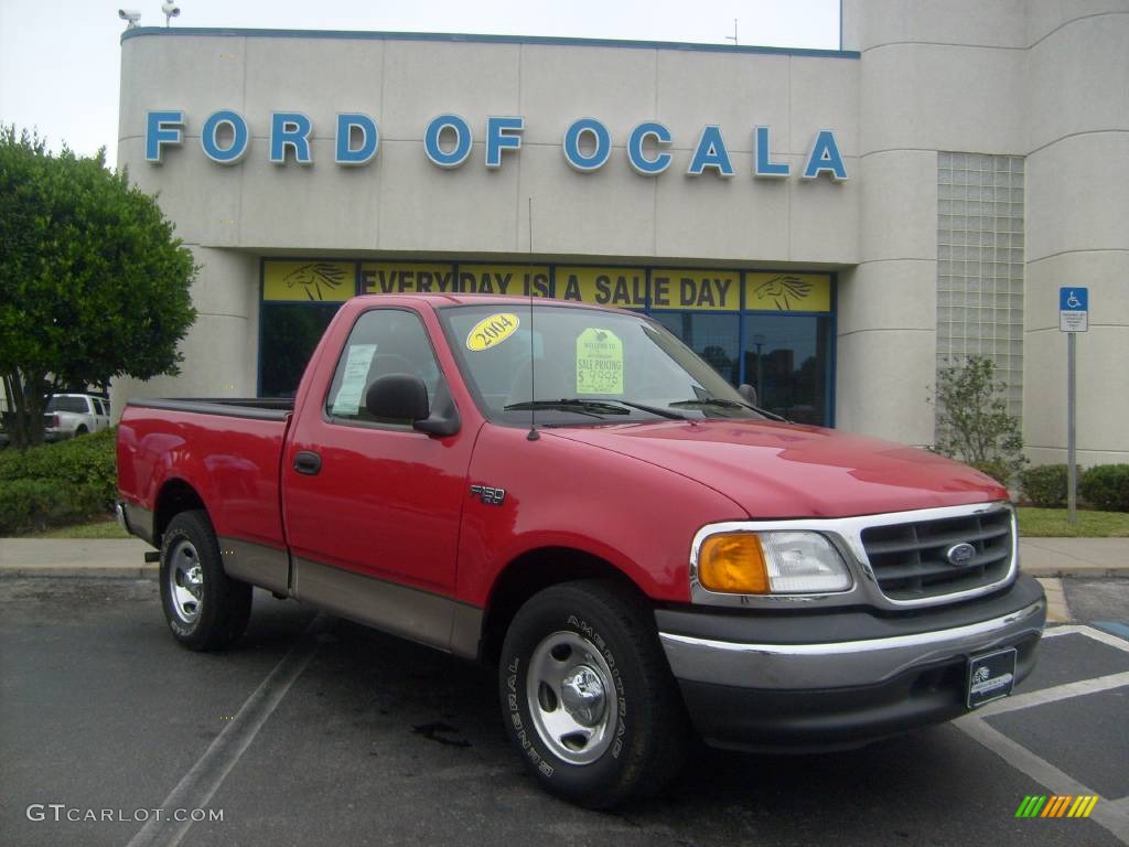 2004 F150 XL Heritage Regular Cab - Bright Red / Heritage Medium Parchment photo #1