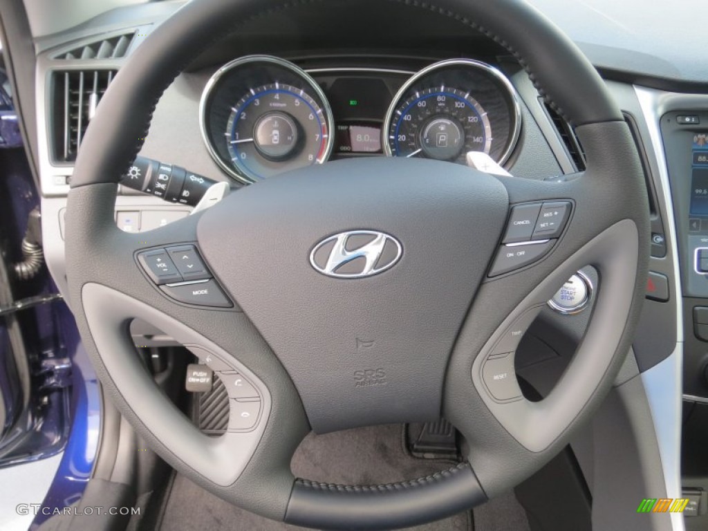 2013 Hyundai Sonata SE Gray Steering Wheel Photo #71465747