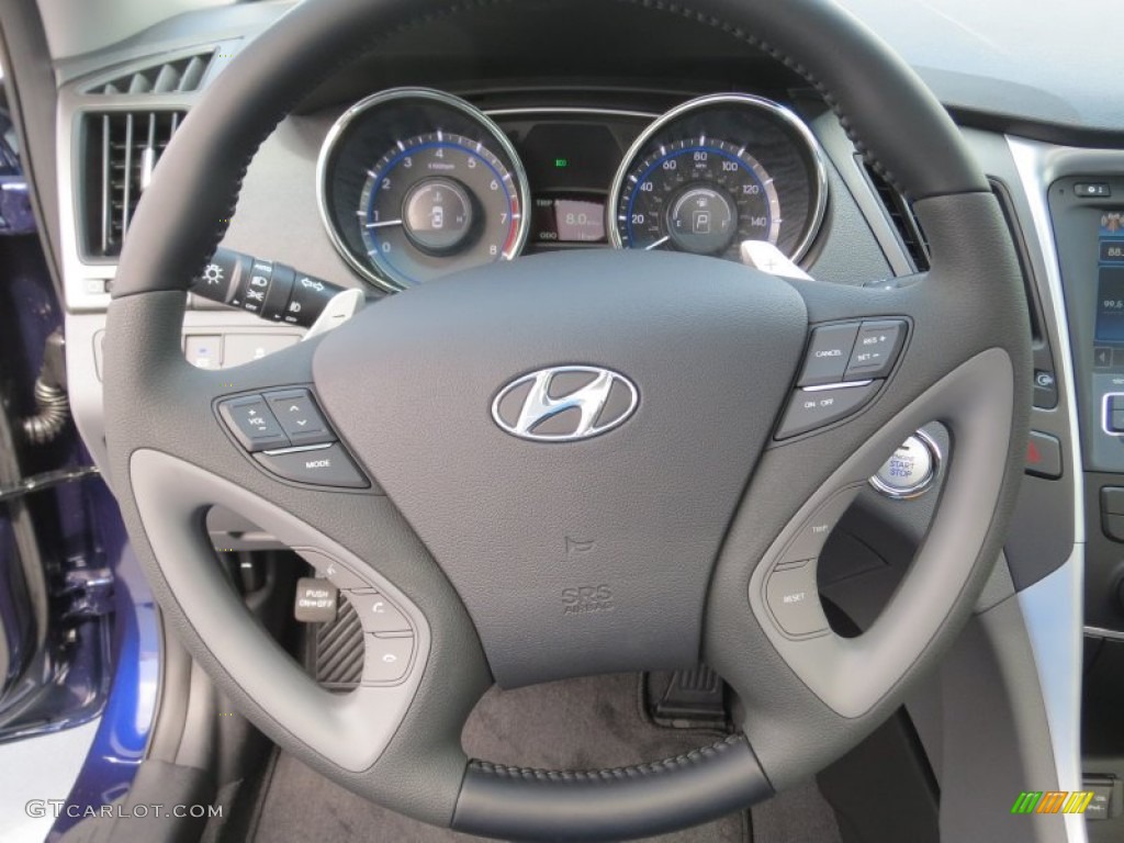2013 Hyundai Sonata SE Gray Steering Wheel Photo #71465747