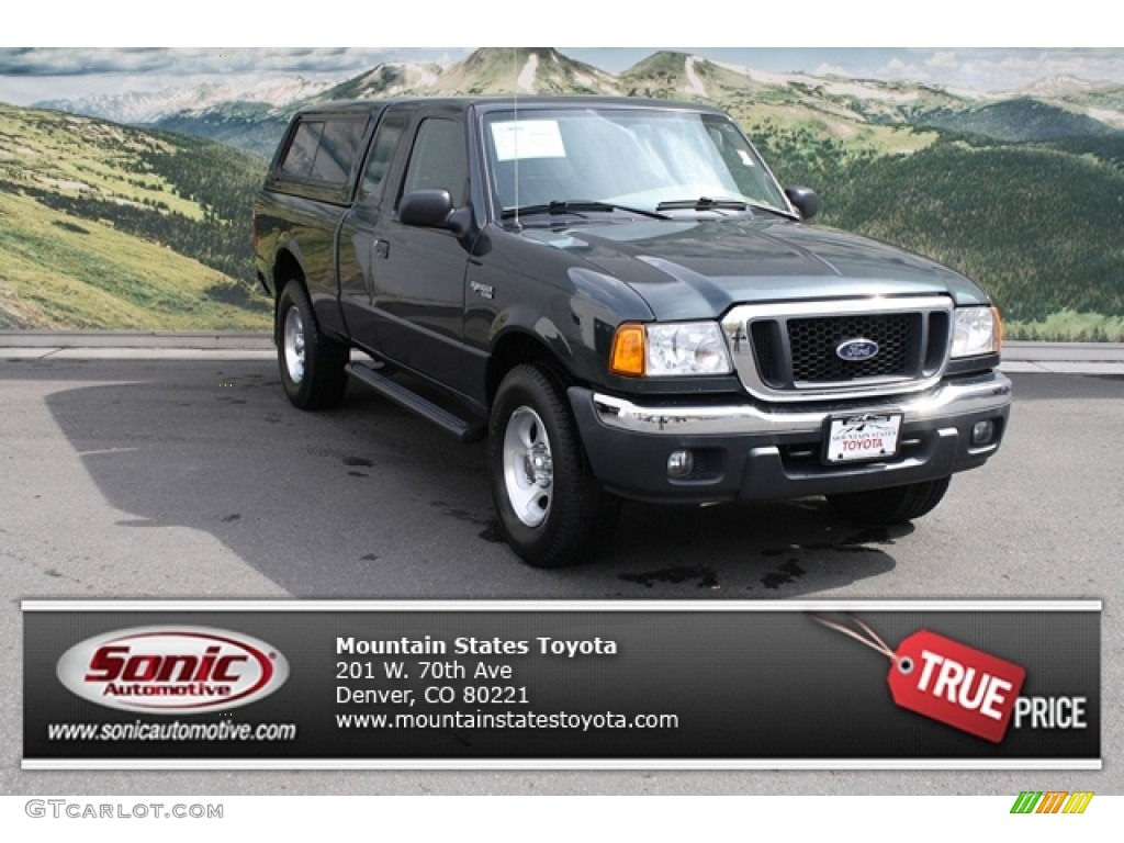 2005 Ranger XLT SuperCab 4x4 - Dark Green Satin Metallic / Medium Pebble Tan photo #1