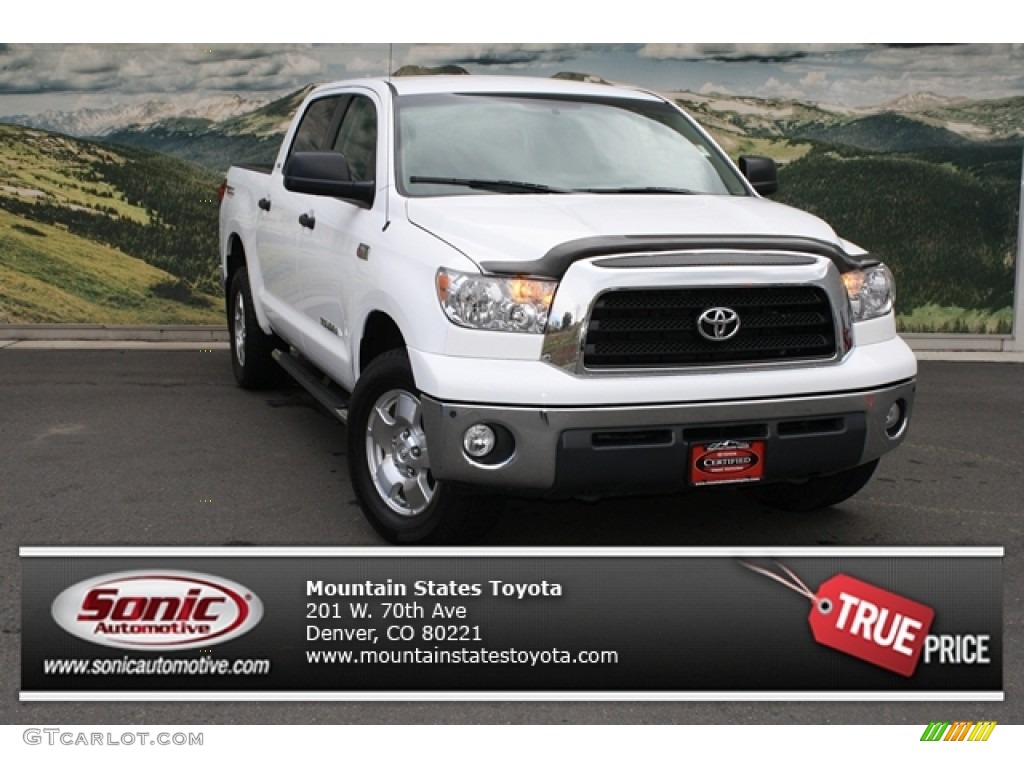 2008 Tundra TRD CrewMax 4x4 - Super White / Beige photo #1