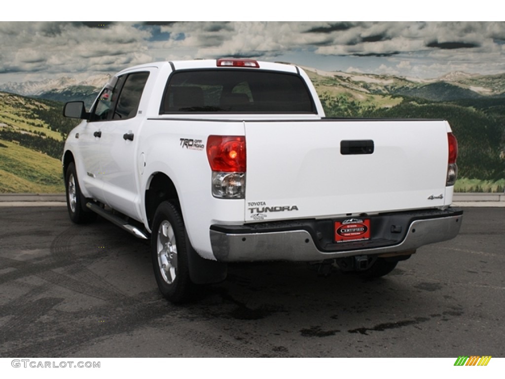 2008 Tundra TRD CrewMax 4x4 - Super White / Beige photo #4