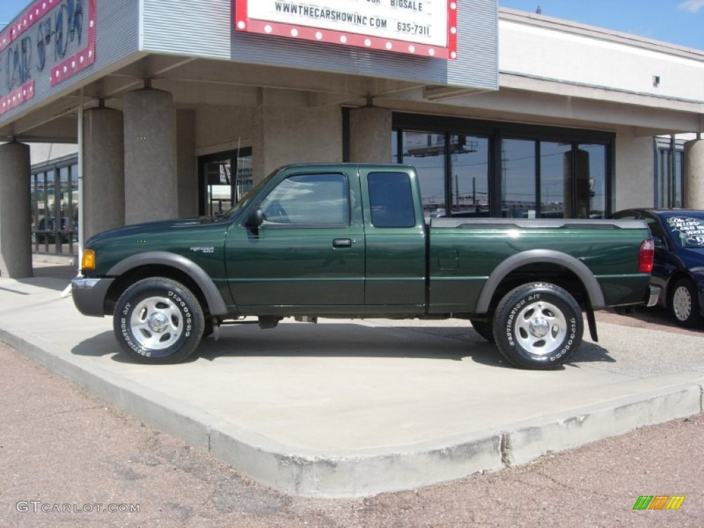 2002 Ranger XLT SuperCab 4x4 - Dark Highland Green Metallic / Medium Prairie Tan photo #8