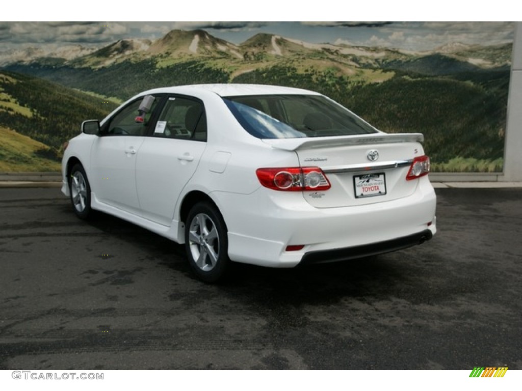 2013 Corolla S - Super White / Dark Charcoal photo #2