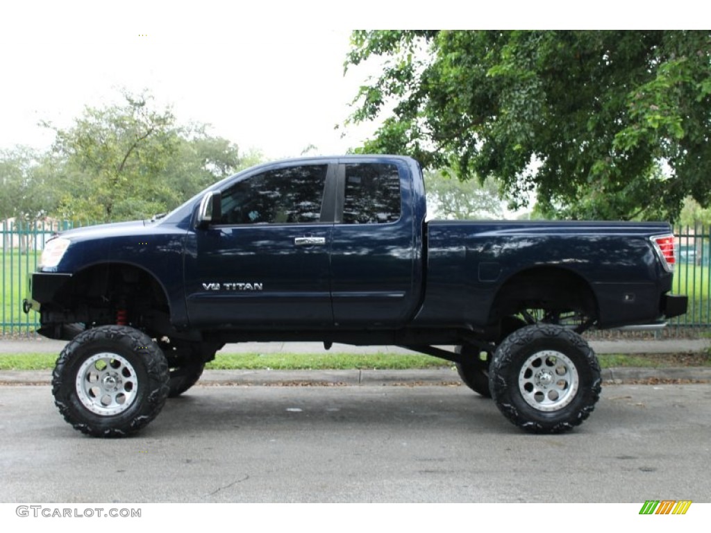 2006 Titan LE King Cab 4x4 - Deep Water Blue / Steel Gray photo #4