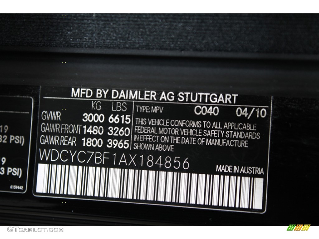 2010 G Color Code 040 for Black Photo #71472659