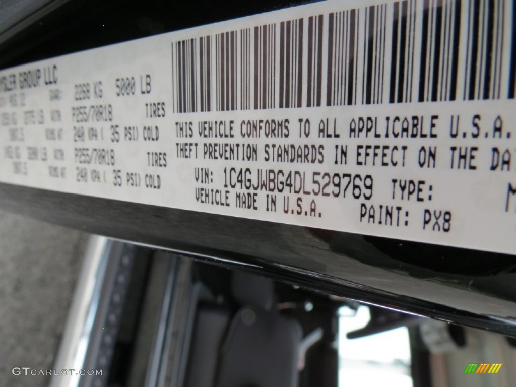 2013 Wrangler Color Code PX8 for Black Photo #71474753