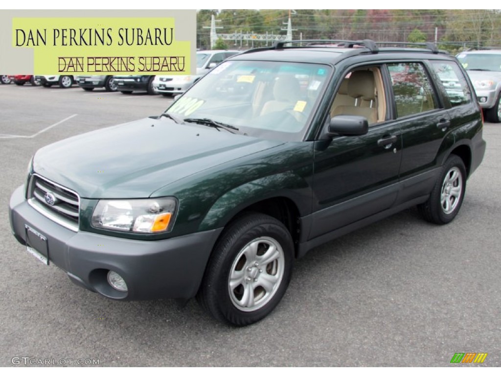 2005 Forester 2.5 X - Woodland Green Pearl / Beige photo #1