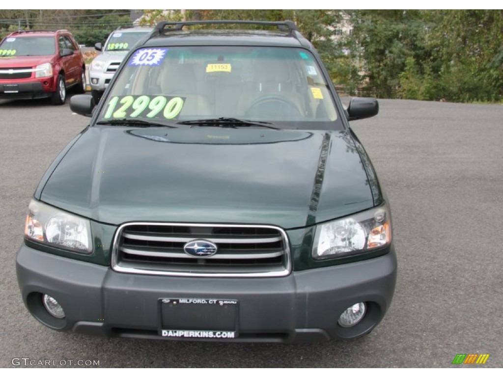 2005 Forester 2.5 X - Woodland Green Pearl / Beige photo #2