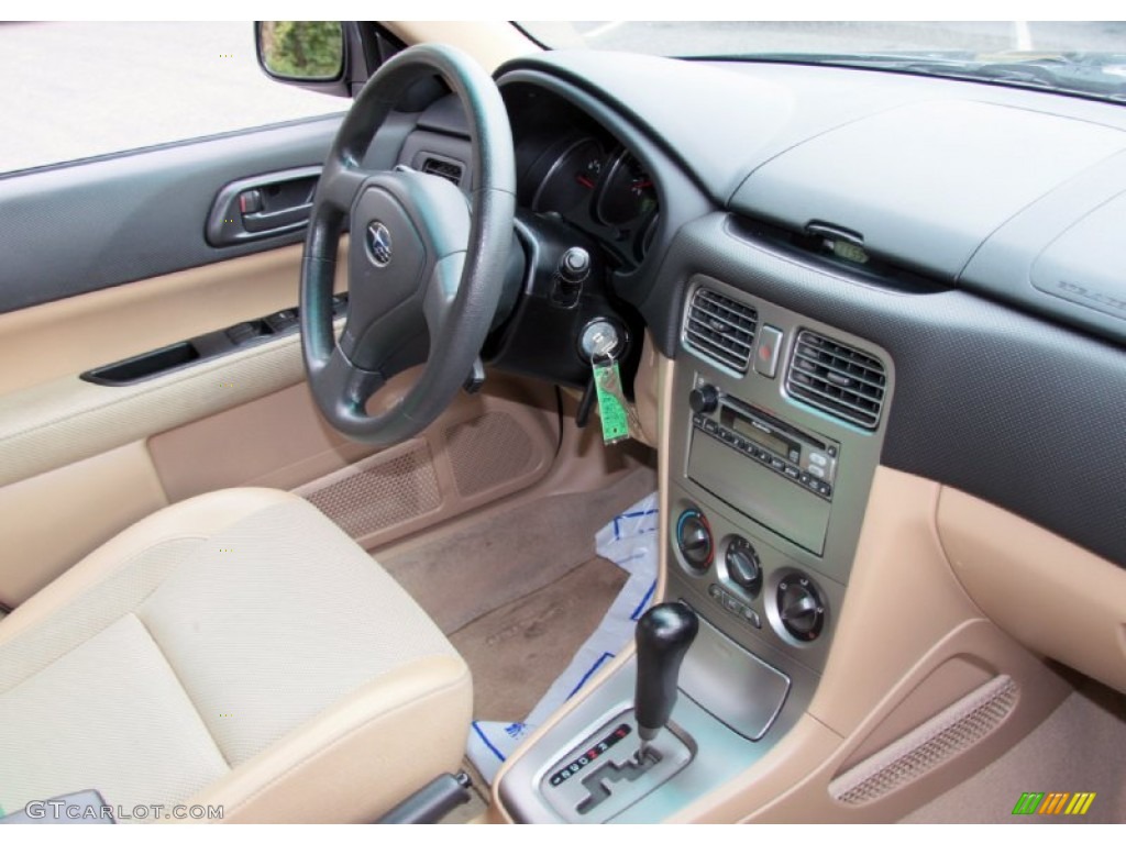 2005 Forester 2.5 X - Woodland Green Pearl / Beige photo #5