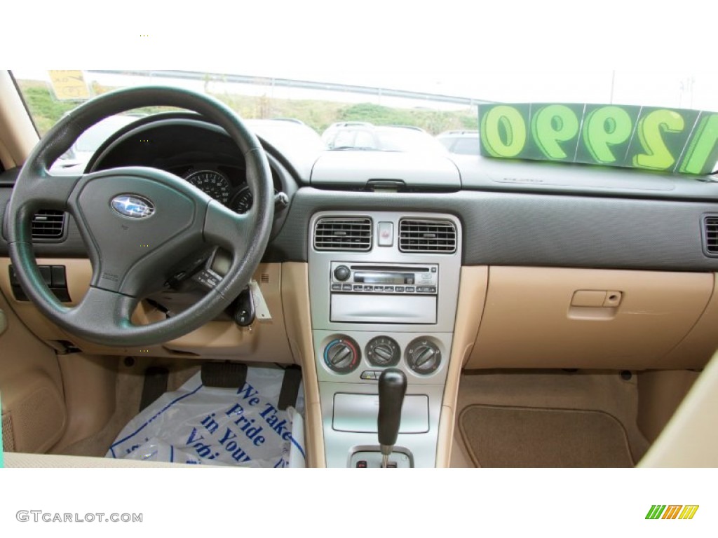 2005 Forester 2.5 X - Woodland Green Pearl / Beige photo #9