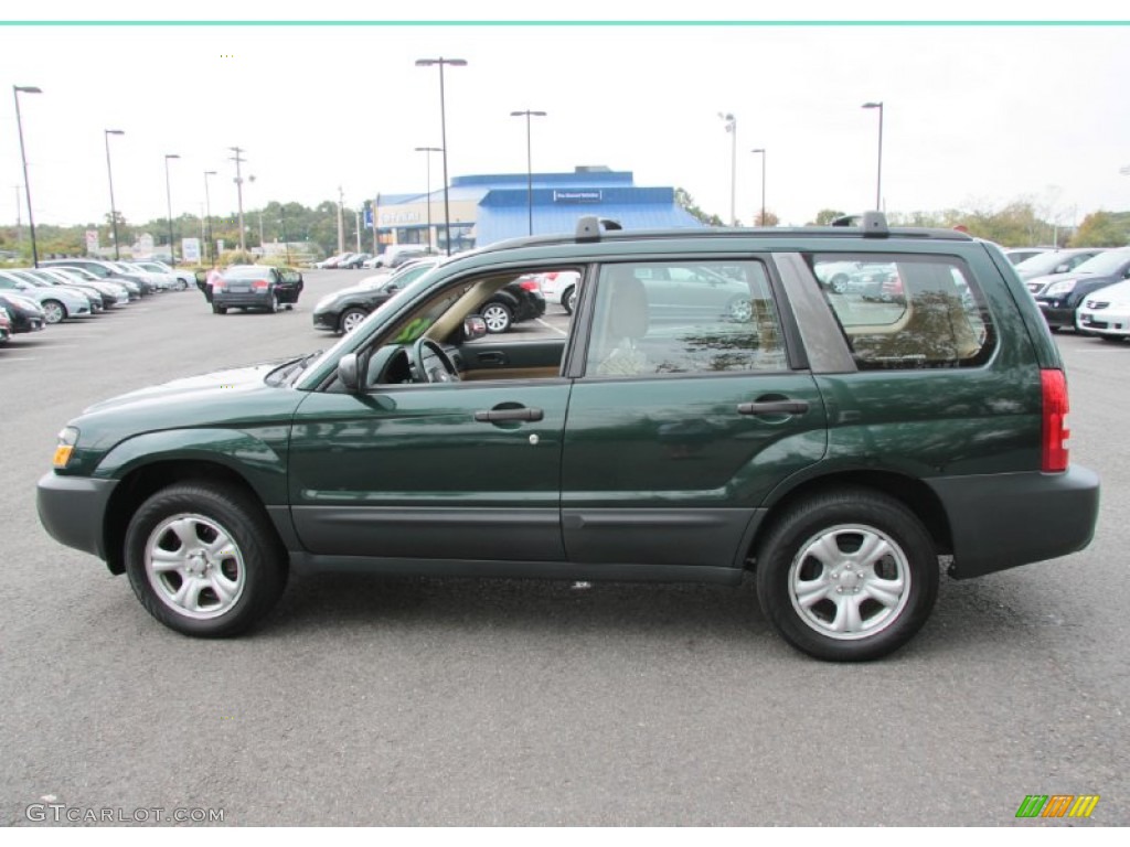 2005 Forester 2.5 X - Woodland Green Pearl / Beige photo #11