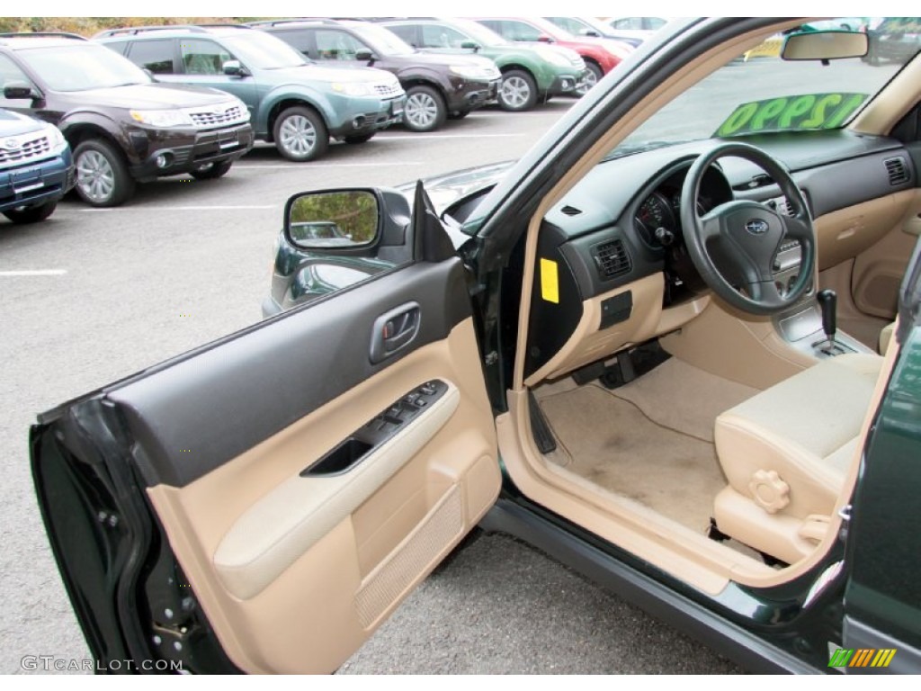 2005 Forester 2.5 X - Woodland Green Pearl / Beige photo #12
