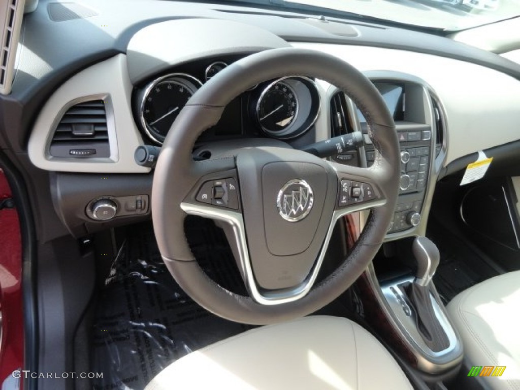 2013 Buick Verano FWD Cashmere Steering Wheel Photo #71480270