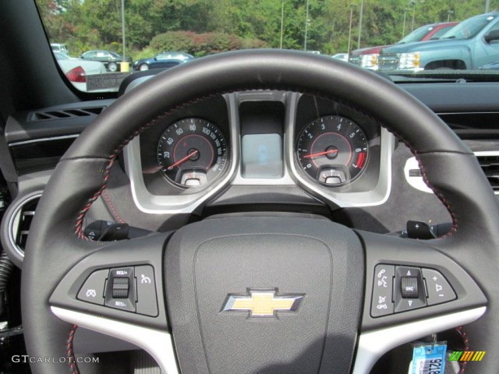 2013 Chevrolet Camaro ZL1 Convertible Black Steering Wheel Photo #71480894