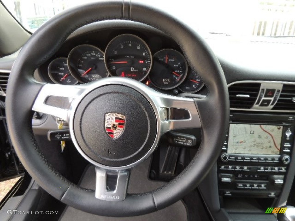 2012 Porsche 911 Black Edition Coupe Black Steering Wheel Photo #71481965