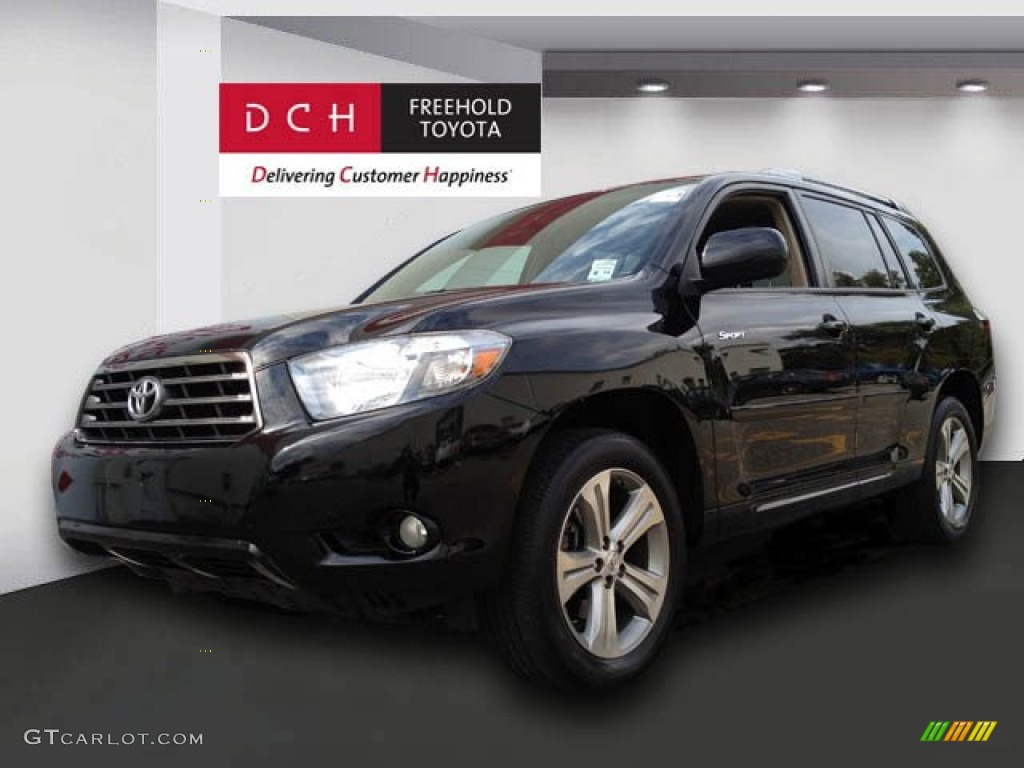 2009 Highlander Sport 4WD - Black / Sand Beige photo #1