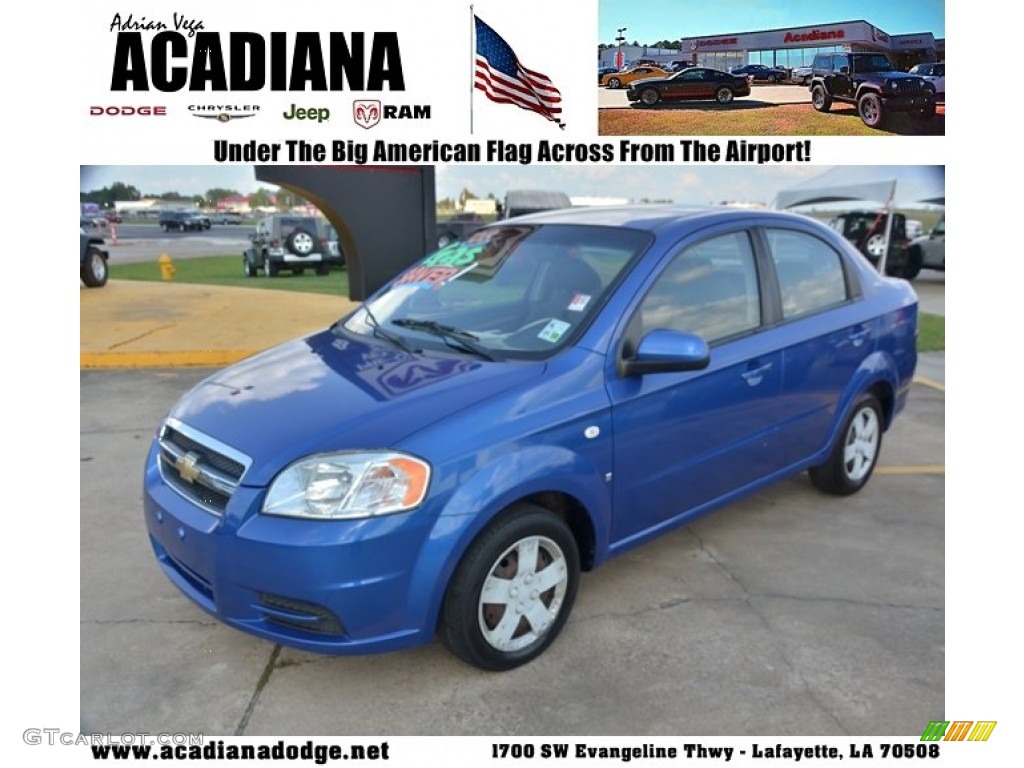 2008 Aveo LS Sedan - Bright Blue Metallic / Charcoal photo #1