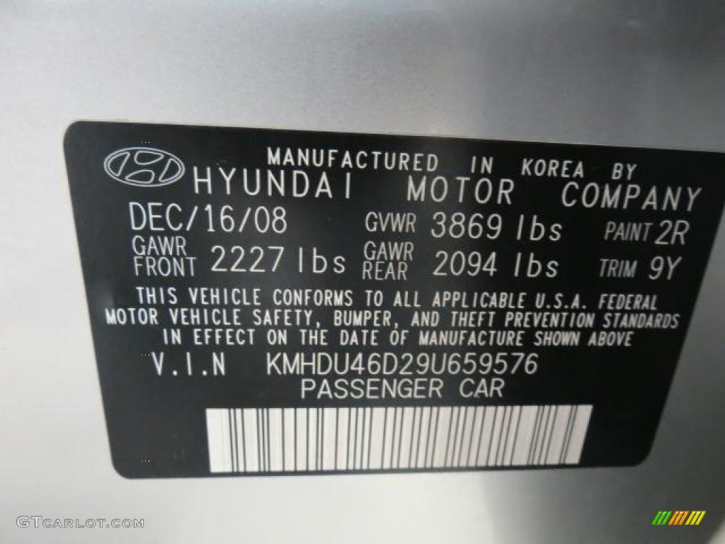 2009 Elantra GLS Sedan - Quicksilver / Gray photo #10
