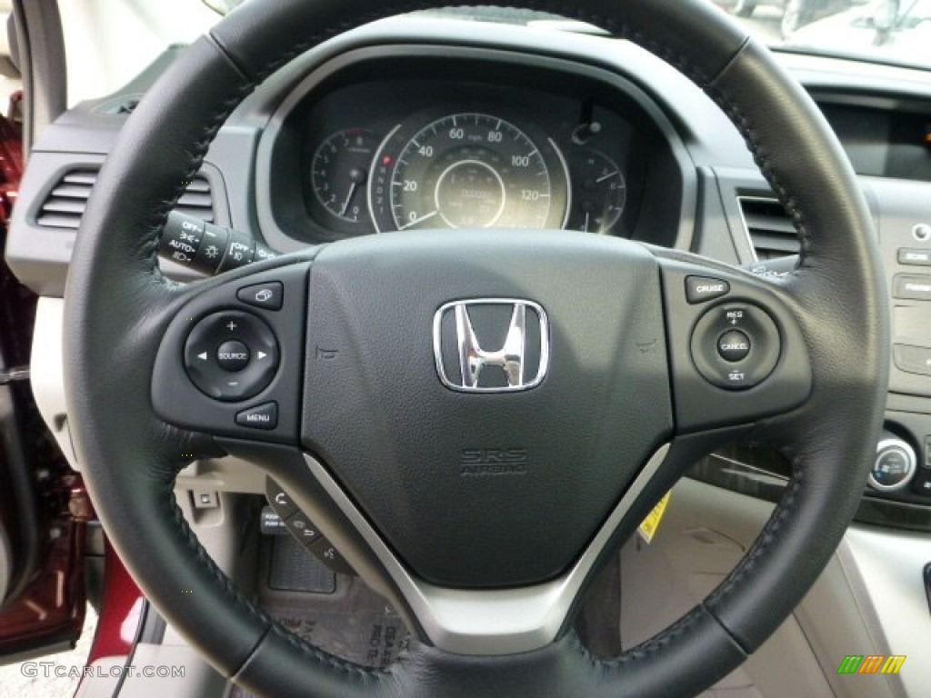 2013 Honda CR-V EX-L AWD Gray Steering Wheel Photo #71486489