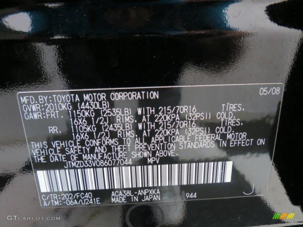 2008 RAV4 I4 - Black / Ash photo #10