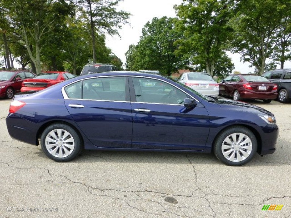 2013 Accord EX-L Sedan - Obsidian Blue Pearl / Gray photo #5