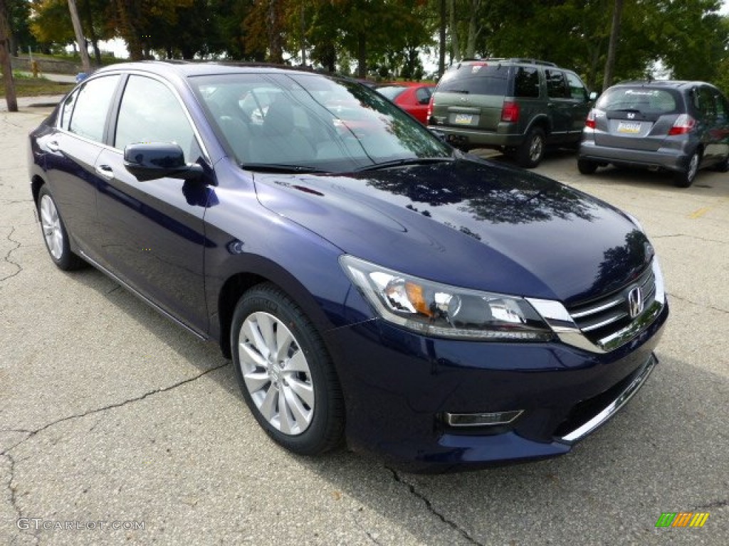 2013 Accord EX-L Sedan - Obsidian Blue Pearl / Gray photo #6