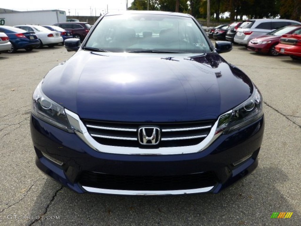 2013 Accord EX-L Sedan - Obsidian Blue Pearl / Gray photo #7