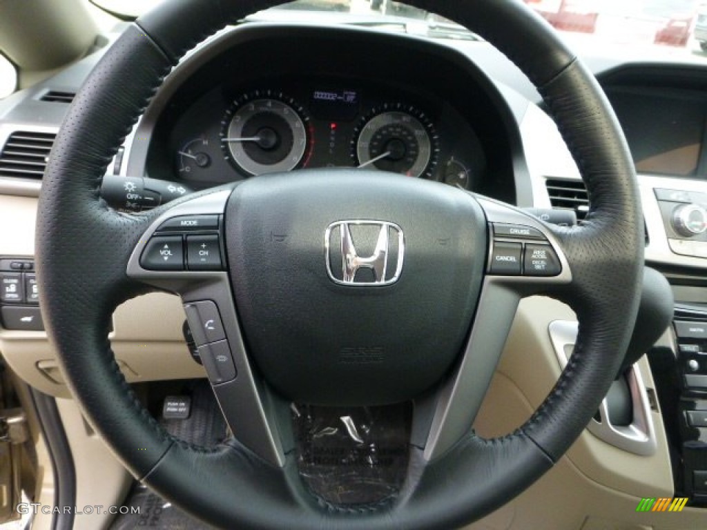 2013 Honda Odyssey EX-L Beige Steering Wheel Photo #71487221