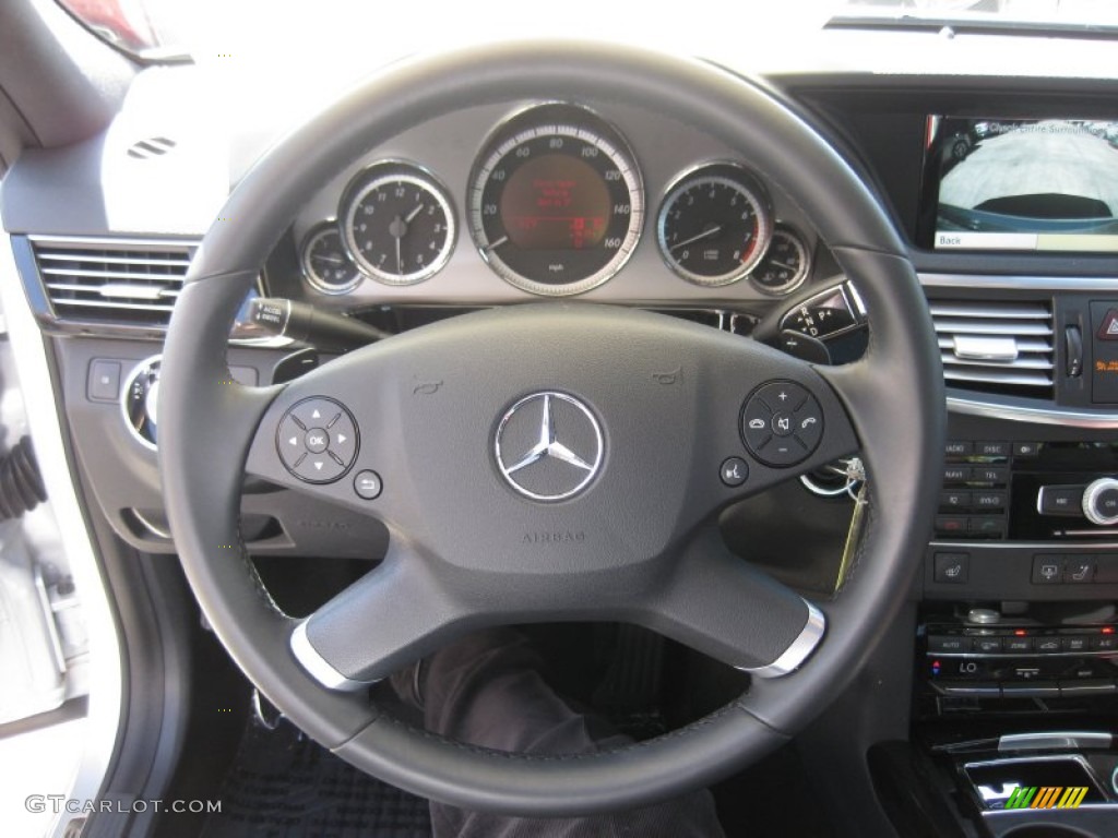 2011 Mercedes-Benz E 350 Sedan Black Steering Wheel Photo #71490785
