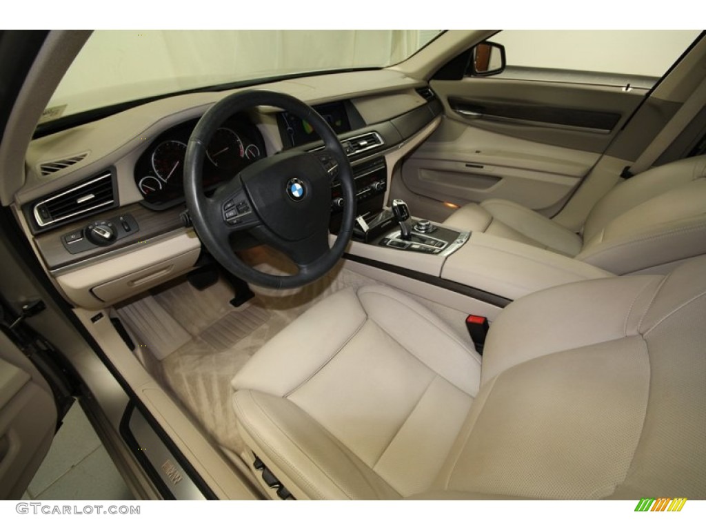 Oyster Nappa Leather Interior 2009 BMW 7 Series 750Li Sedan Photo #71492336