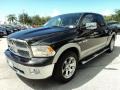 2009 Brilliant Black Crystal Pearl Dodge Ram 1500 Laramie Crew Cab  photo #51