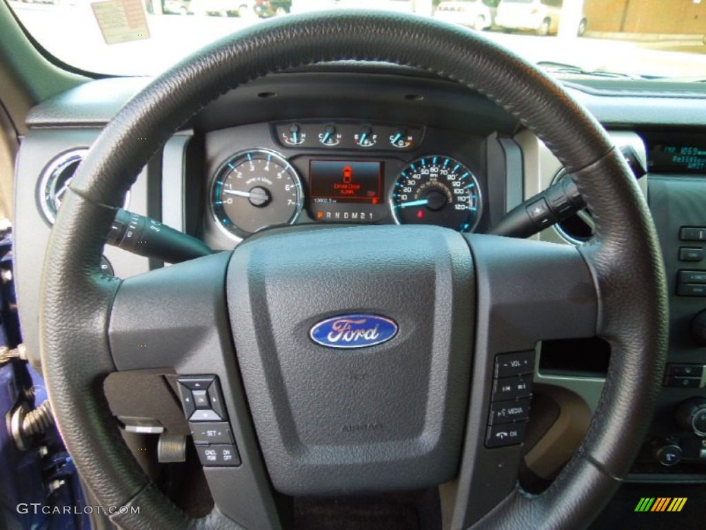 2011 Ford F150 XLT SuperCrew 4x4 Steel Gray Steering Wheel Photo #71496607