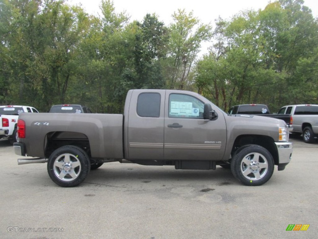 Mocha Steel Metallic 2013 Chevrolet Silverado 2500HD LT Extended Cab 4x4 Exterior Photo #71497108