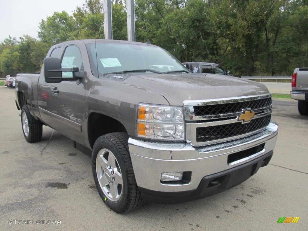 Mocha Steel Metallic 2013 Chevrolet Silverado 2500HD LT Extended Cab 4x4 Exterior Photo #71497114
