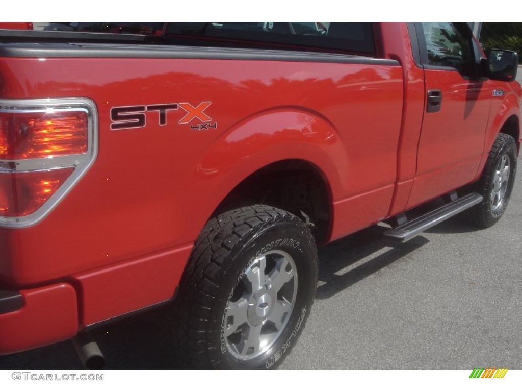 2010 F150 STX Regular Cab 4x4 - Vermillion Red / Medium Stone photo #27