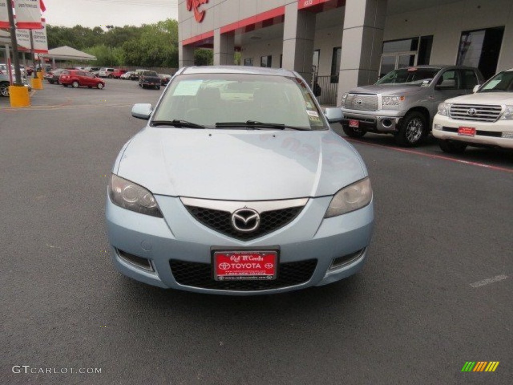 2008 MAZDA3 i Sport Sedan - Icy Blue Metallic / Beige photo #2