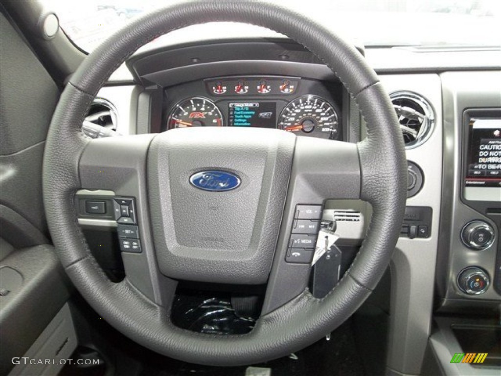 2013 Ford F150 FX2 SuperCrew Black Steering Wheel Photo #71511998