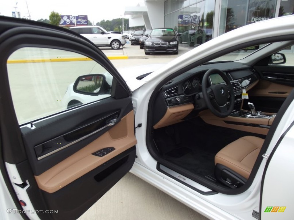 Saddle/Black Interior 2013 BMW 7 Series 740Li Sedan Photo #71514452