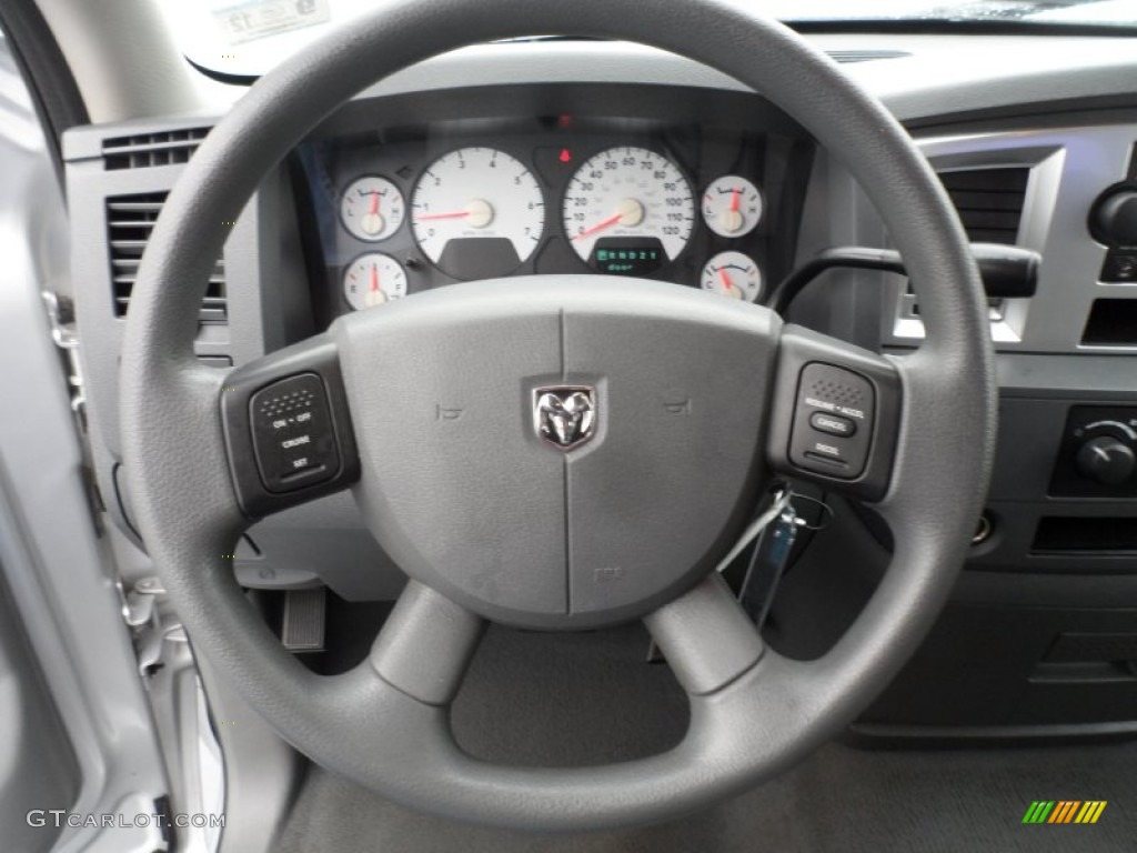 2007 Dodge Ram 1500 SLT Quad Cab Medium Slate Gray Steering Wheel Photo #71518667