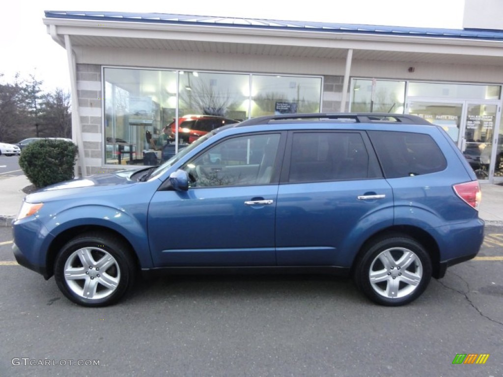 2009 Forester 2.5 X Limited - Newport Blue Pearl / Platinum photo #5