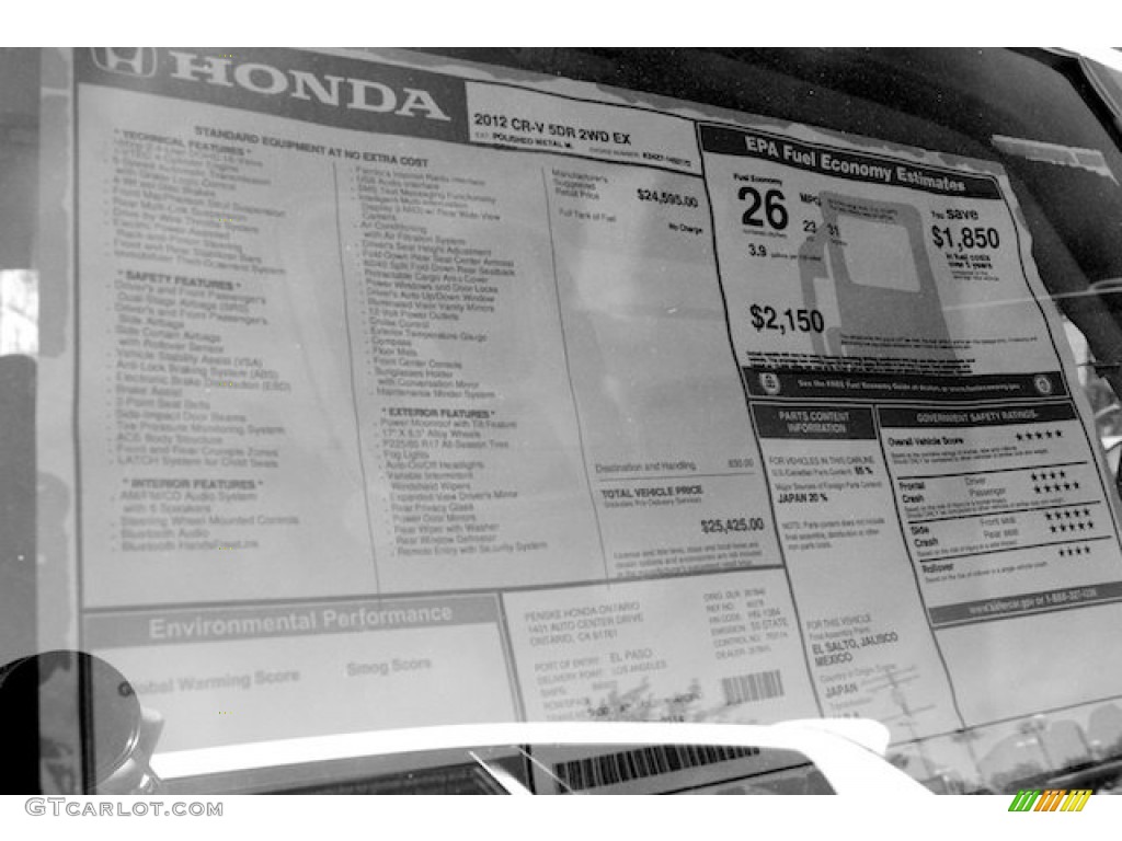 2012 CR-V EX - Polished Metal Metallic / Gray photo #21