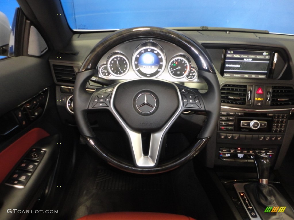 2012 Mercedes-Benz E 350 Cabriolet Red/Black Steering Wheel Photo #71529270